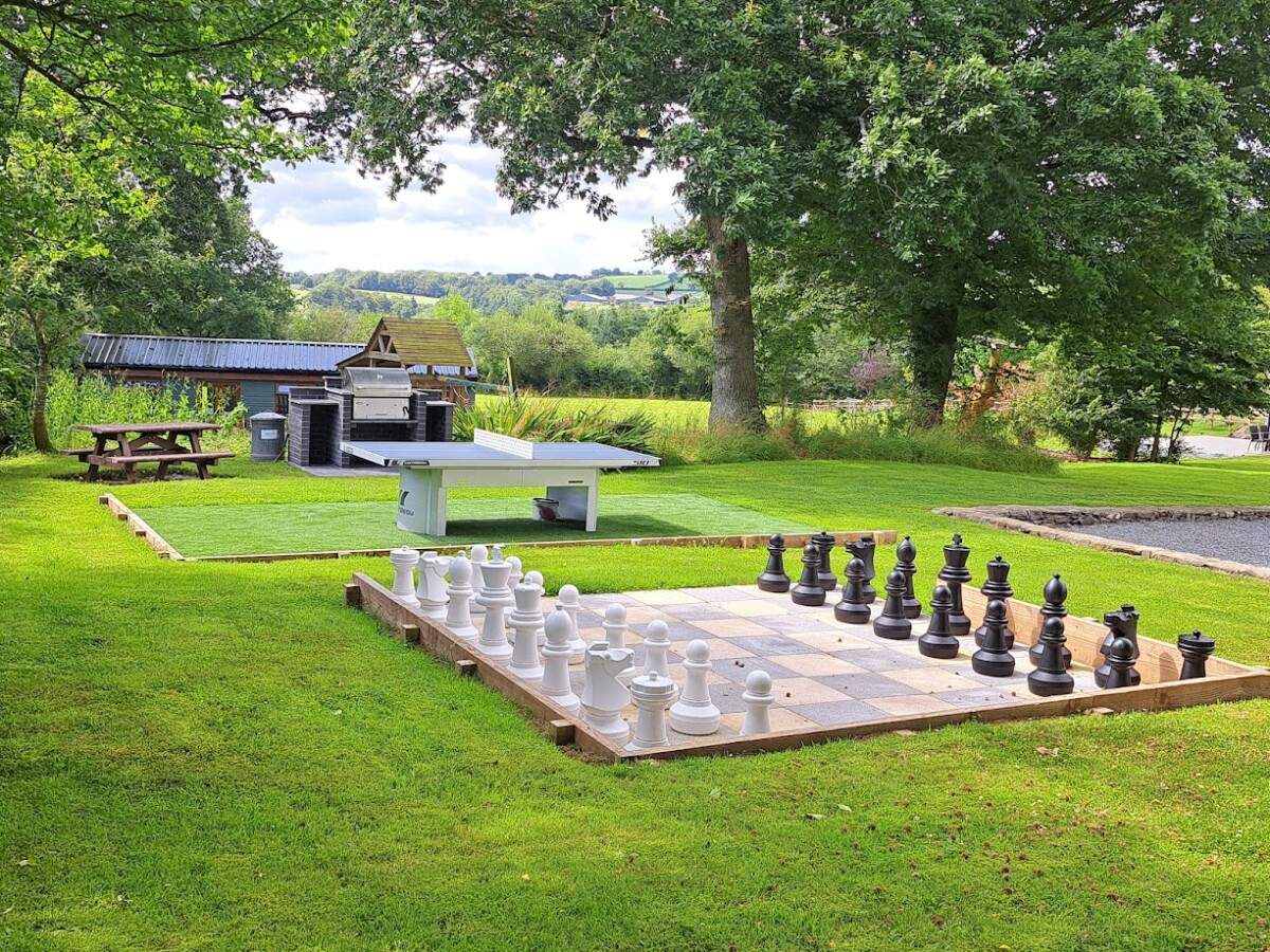 Chess, trable tennis and outdoor barbecue area